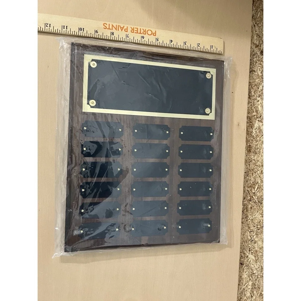 Perpetual Award Plaque 15x12 Walnut 18 Plates Wall Mount NEW